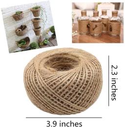 Corda de juta Vintage natural para artesanato DIY, barbante serapilheira, corda, embrulho, juta, cânhamo, jardinagem, decoração de casamento, 1mm, 2mm - Image 4
