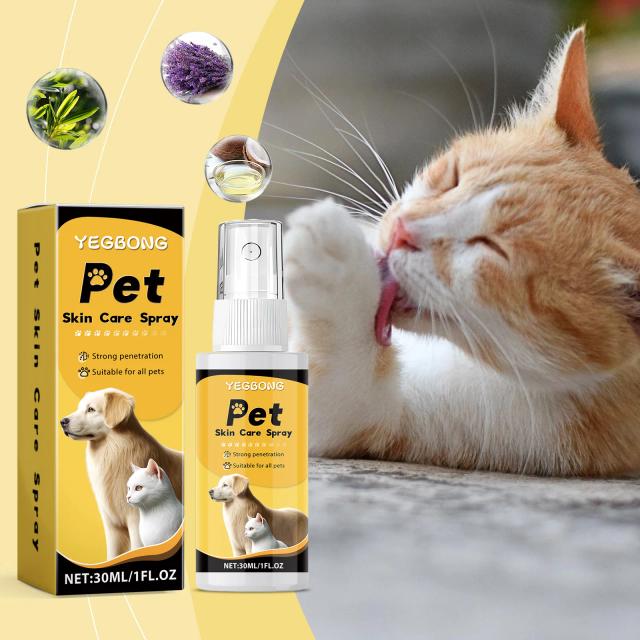 Yegbong Spray para Cuidados com a Pele de Animais de Estimação 30ml - Alívio Suave e Hidratação Diária
