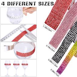 QIAO Strass Ribbon Glitter Cristal Auto-adesivas Fitas DIY Vestidos De Casamento Roupas Decorações Strass Trimming Artesanato - Image 4