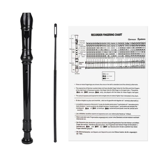 Flauta Plástica Longa de 8 Buracos para Iniciantes em Chave G - Ideal para Gravadores e Presentes Infantis com Vara de Limpeza Inclusa