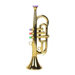 Brinquedo trompete para crianças segurança testado bpa livre bela prata acabamento de ouro com cor chave vento e instrumentos musicais de bronze - Image 3