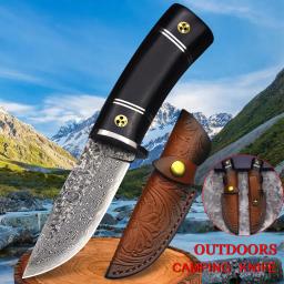 WPKOPYA-alemão Aço Damasco, Núcleo De Aço G10, Black Sandalwood Handle, Outdoor Faca de caça, bainha, Selva Faca Sobrevivência - Image 1