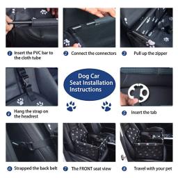 Imprimir Viagem Car Seat Cover para cães pequenos e médios, impermeável Pet Carriers Bag, Gato Transporte Hammock, Cesta Do Assento De Carro - Image 5