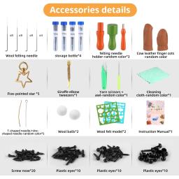 Fenrry kit de feltragem de agulha, 42 cores, lã completa com olhos, ferramentas de feltro de lã, instruções para brinquedos artesanais, artesanato diy - Image 2