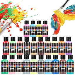Tinta acrílica engarrafada Set for Fabric Clothing, rico pigmento, DIY, 24 cores, rico - Image 1