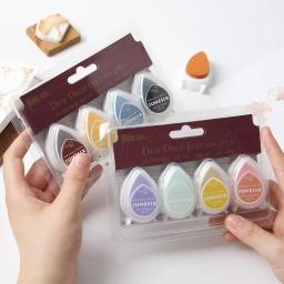 4 Pçs/set DIY Gota de Água Tinta Pad Borracha Carimbo Especial Papel Pano de secagem rápida à base de água Hand... - Image 1