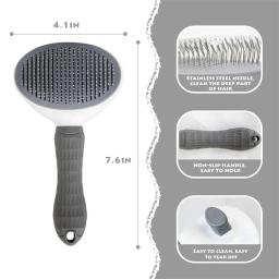 Auto-limpeza Pet Hair Remover Comb, Cat Slicker Brush, Grooming Acessórios, Dog Combs - Image 4