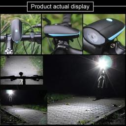 USB recarregável mountain bike levou lanterna, farol de bicicleta impermeável, segurança noite equitação acessórios, 3 modos - Image 3