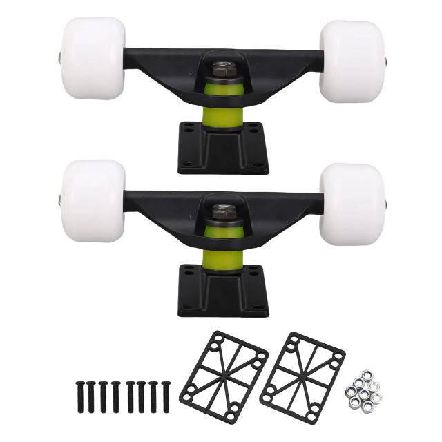 Conjunto de Trucks e Rodas para Skate 5 Polegadas Liga de Alumínio