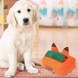 Brinquedos portáteis laváveis para animais de estimação, Esconder e procurar caixa de tecido, Snuffle Dog Toy - Image 3