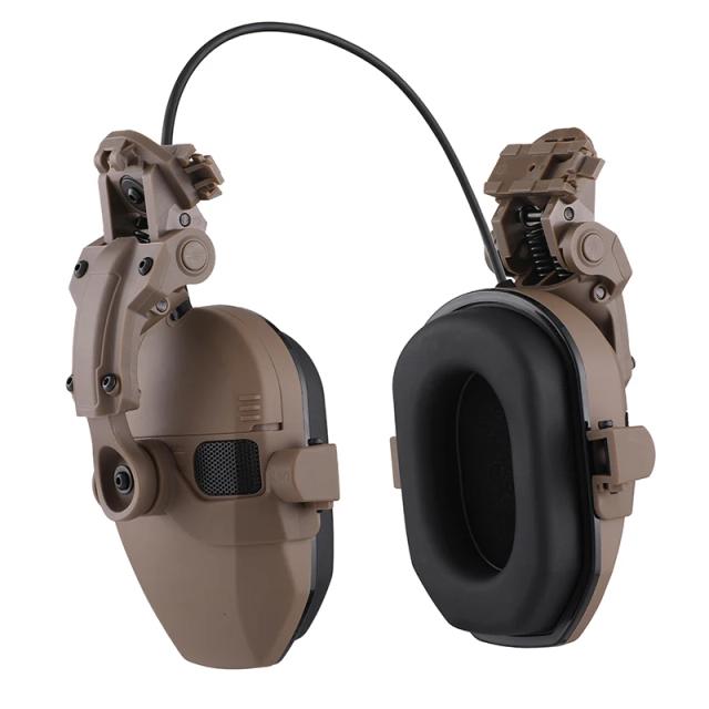 Protetor Auditivo Eletrônico Airsoft: Earmuffs com Redução de Ruído e Amplificação de Som para Capacete Tático