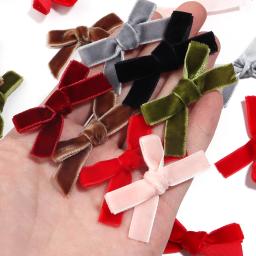 10 Pçs/lote 6*3.5cm Laços de Fita de Veludo Coloridos Feitos À Mão Para DIY Artesanato de Costura Roupas Headwear Acessórios Festa Decoração de Casamento - Image 5
