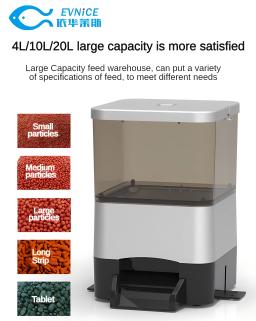 EVNICE-Alimentador Automático de Peixe Solar, Alimentador Koi, Grande Capacidade, Lagoa Exterior, 4L, 10L, 20L - Image 3