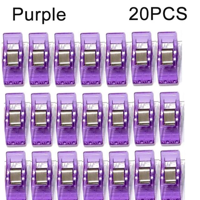 Clipes Acolchoados de Plástico para Costura DIY - Grampos para Colchas, Tricô, Vestuário e Artesanato, Disponíveis em Pacotes de 20 e 50 Unidades