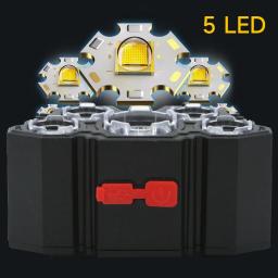 5 Lanterna LED recarregável com construído em 18650 Bateria Forte Luz Camping Aventura Pesca Cabeça Luz Farol - Image 3