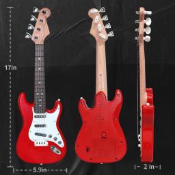 Brinquedo de guitarra elétrica para crianças, 4 cordas, Instrumentos musicais para crianças, Instrumento eletrônico portátil, 17in, venda quente - Image 5