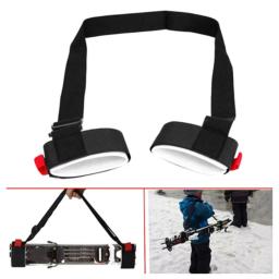 Encadernações de esqui portátil placa dupla snowboard cinta fixa tiras de trenó ajustável fixações kit pendurado acessórios de esqui - Image 1