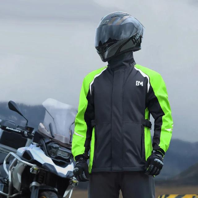 Casacos de Chuva Masculinos para Motociclistas: Jaquetas e Calças à Prova d'Água para Ciclismo Confortável e Prático ao Ar Livre