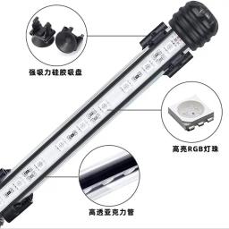 Lâmpada rgb com controle remoto para aquário, lâmpada de mergulho colorida para plantas, tanque de peixes, uso anfíbio essencial, 18cm - Image 4