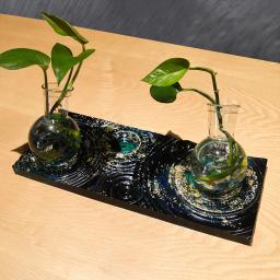 Novo círculo vaso base de cola epoxy silicone molde diy quadrado vaso de flores bandeja suporte planta água moldes para resina decoração para casa - Image 2