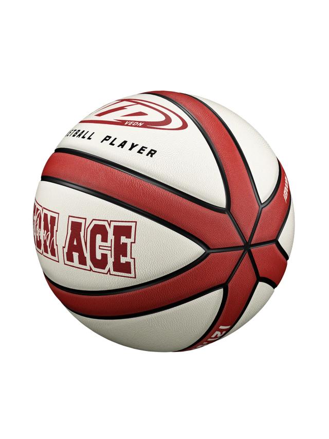 Bola de Basquetebol Tamanho 7 Antiderrapante e Impermeável em Bege e Vermelho com 4 Camadas
