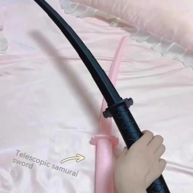 Brinquedo de Impressão 3D: Faca Gravidade Retrátil Katana para Cosplay e Descompressão - Presente de Aniversário Rosa e Preto