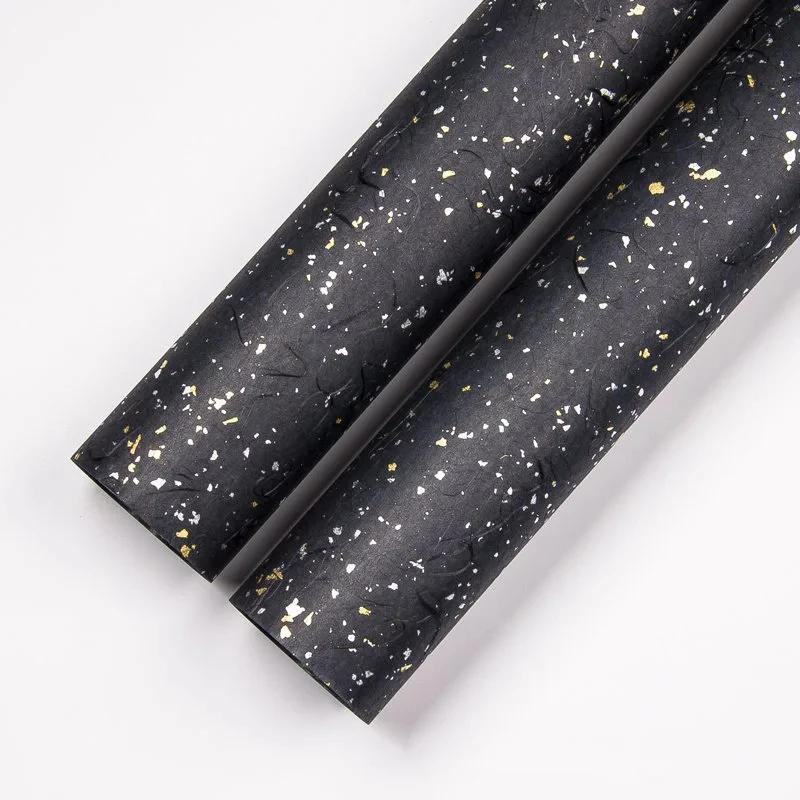 Conjunto de papel floral para embrulhar, 6 opções de cores, salpicadas brilhantes douradas e prateadas, impermeável, ideal para embalagens artesanais DIY - Image 1