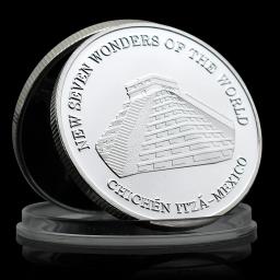 7 Maravilhas do Mundo Moedas de Ouro e Prata, Clássico Mundial, Medalha Memorial Site, Coleção de Obras de Arte, 14 peças, 2007, Novo - Image 5