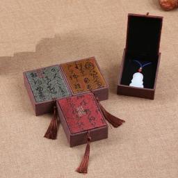 Estilo chinês Mini Anel De Lata Caixa, Colar e Brincos Caixa De Armazenamento, Quadrado Tambor Flandres, Organizador De Gaveta, Presente - Image 4