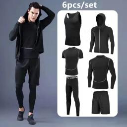 Terno esportivo de compressão para homens Fitness Sportswear, calças justas de basquete, jogging, roupas íntimas de treinamento, conjuntos de corrida, roupas de ioga - Image 1