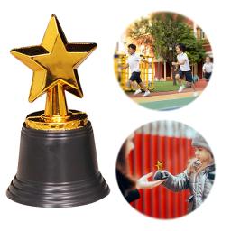 Plastic Gold Star Trophy Award, sala de aula, escola recompensas, Kids 'Party Favors Props, prêmios vencedores - Image 1