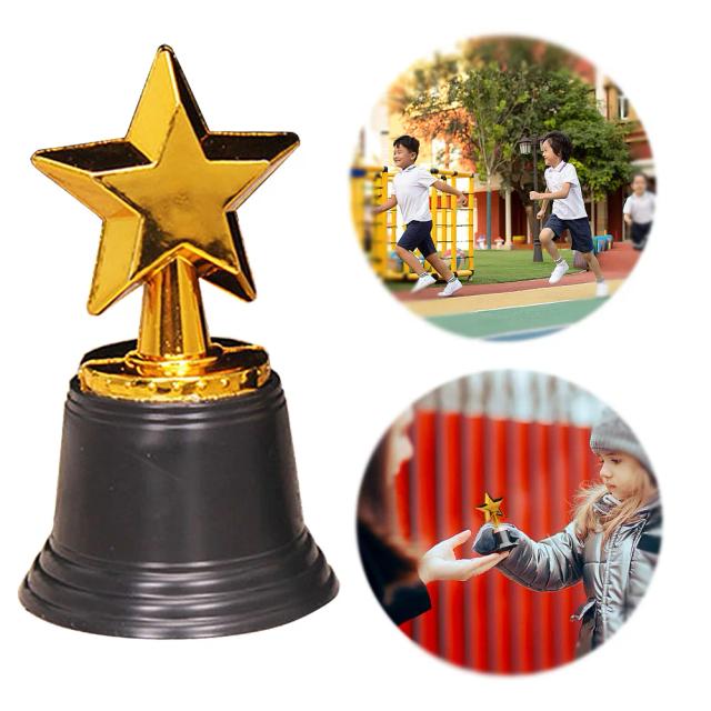 Troféu Estrela de Ouro em Plástico: Prêmios de Reconhecimento para Sala de Aula e Festa Infantil