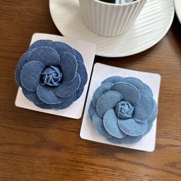 Broches de flor rosa de tecido artesanal para mulheres moda camélia lapela alfinetes corsage joias vintage crachá acessórios presentes - Image 1