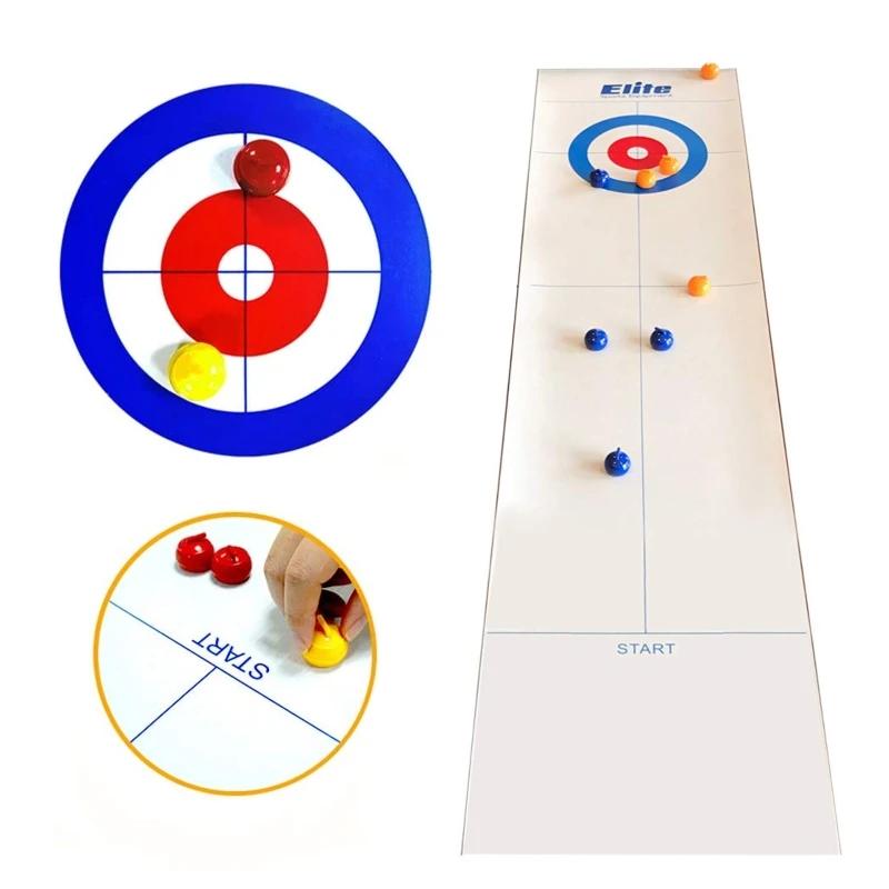 Dobrável Mini Tabletop Curling Table Game, bola de curling para crianças e adultos, escola, viagem, jogar, família, jogo - Image 1