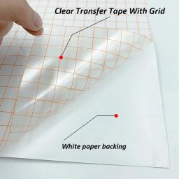 Clear Transfer Tape Paper, Rolo de papel de transferência de vinil transparente com BGrid, Fita autoadesiva para decalques, sinais, paredes - Image 4