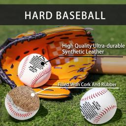 Softball De Beisebol Branco Para Crianças, Treinamento De Hardball, Bolas Artesanais, Produtos De Fitness, Jogo De Equipe De Prática, Segurança, 7.2 ", 9" - Image 3