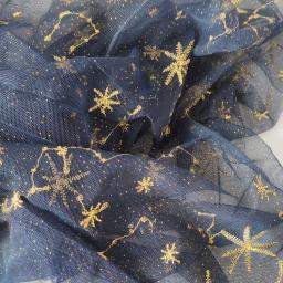 1 metro/lote qualidade fio de ouro bordado gaze tecido estrela lua bordado vestido janela tela sofá colocação material sc428 - Image 6