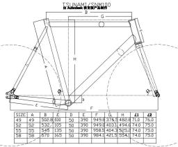 Tsunami snm100 conjunto de quadros de alumínio 700c, quadro de engrenagem fixa e pista de garfo, bicicleta fixie 49cm 52cm 55cm 58cm, peças de bicicleta de velocidade única - Image 6