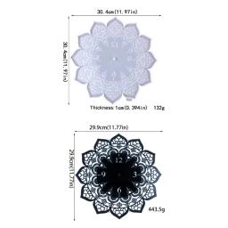 relógio moldes resina mandala flor relógio silicone molde parede pendurado molde para epóxi diy artesanato jóias - Image 6