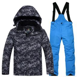Fato de neve impermeável para homens e mulheres, roupas de snowboard, calças de esqui, roupas esportivas ao ar livre, traje de inverno 30 quente - Image 3