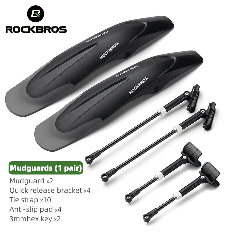 Pára-lamas de bicicleta ROCKBROS Pára-lamas dianteiros/traseiros Pára-lamas de ciclismo Alargados e reforçados MTB Acessórios simplificados para bicicletas - Image 1