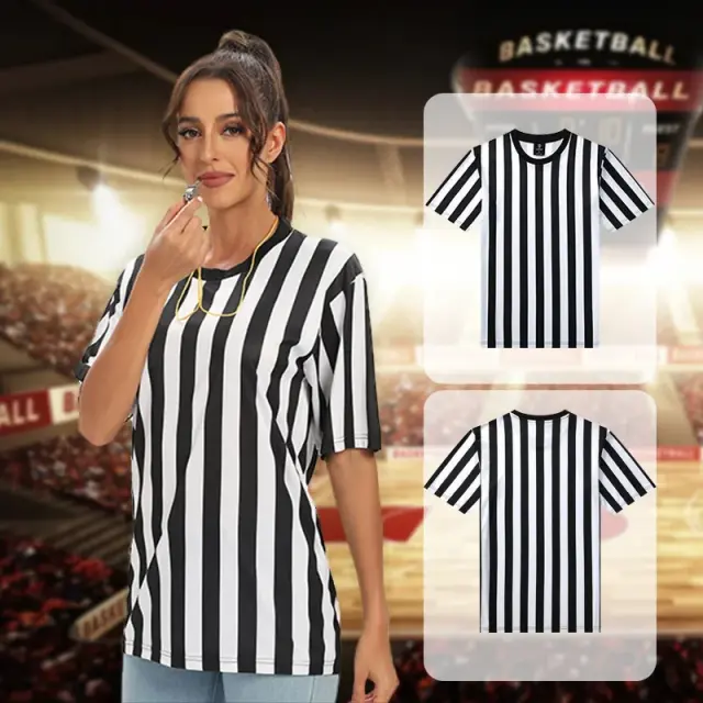 Camiseta de Futebol Unissex de Manga Curta, Casual e Confortável, Estampa de Verão e Tamanhos Plus Size para Árbitros