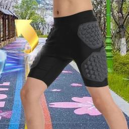 Shorts de compressão acolchoados para crianças, roupa interior protetora, shorts respiráveis, quadril acolchoado, juventude, proteção 3D - Image 2