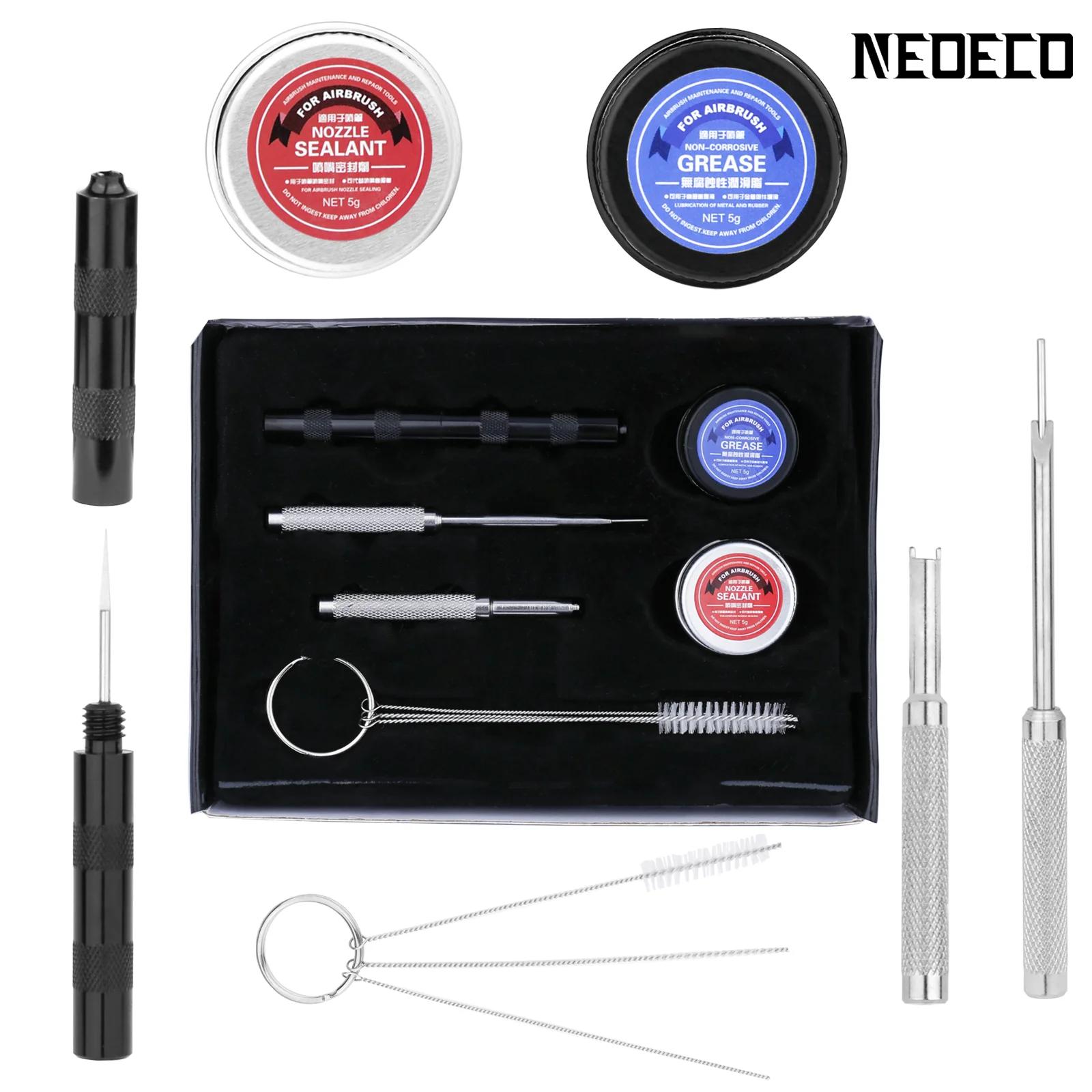 Conjunto de reparo de manutenção de aerógrafo, 8 peças, acessórios, kit de ferramentas de limpeza de escova de ar, bico de graxa, selante, ferramentas de pistola de pulverização - Image 3