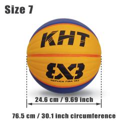KHT-Match High Elasticity e Grip PU Basketball para mulheres e homens, Street Training Ball, tamanho 6, tamanho 7, 3X3 - Image 5