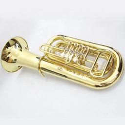 Ouro laca latão Tuba, 4 válvulas, barato, Bb - Image 1