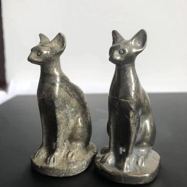 Estátua de Gato Egípcio de Cristal Natural - Ornamento Decorativo de 7,5 cm para o Lar em Atacado