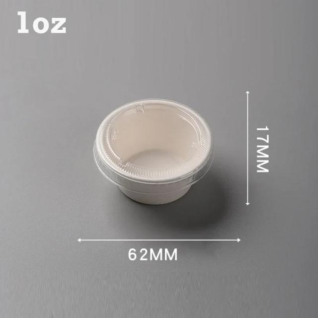 Copo de Papel Descartável com Tampa para Gelatina, Iogurte e Condimentos - 100 Peças em Várias Tamanhos para Festas e Eventos