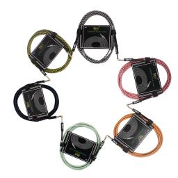 Cabo de guitarra 3m, acessórios coloridos para instrumentos de cordas, sem ruído, cabo de fio trançado de áudio, plugue de metal para guitarra elétrica e baixo - Image 3