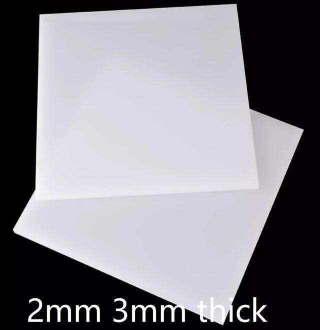 Placa de Nylon PA6 e PA66 Branca, Folha de Borracha Isolante e Bloco Plástico Rígido em Espessuras de 2mm e 3mm
